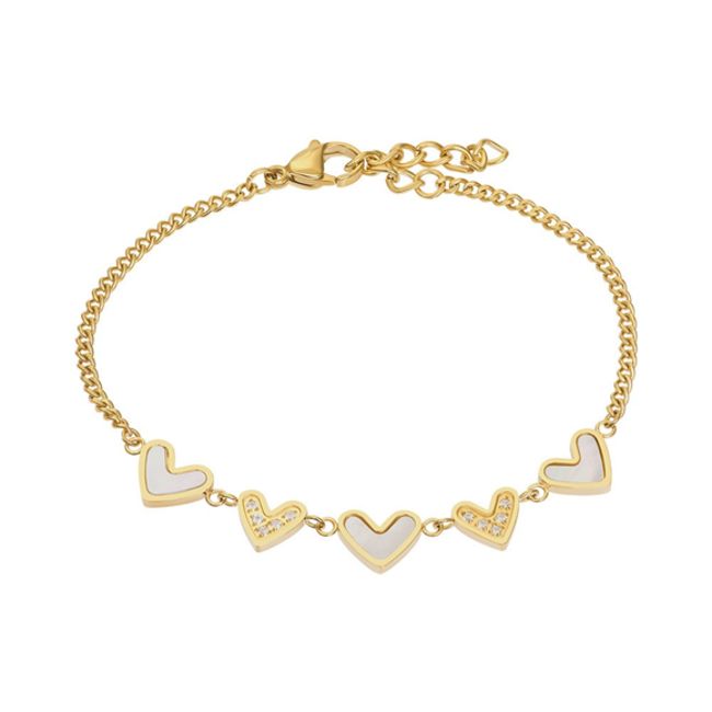 IXXXI Armband zilver of goud lover harten