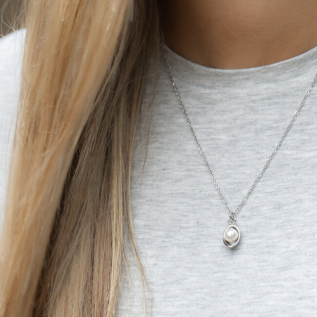IXXXI Pearlite zilver ketting met parel