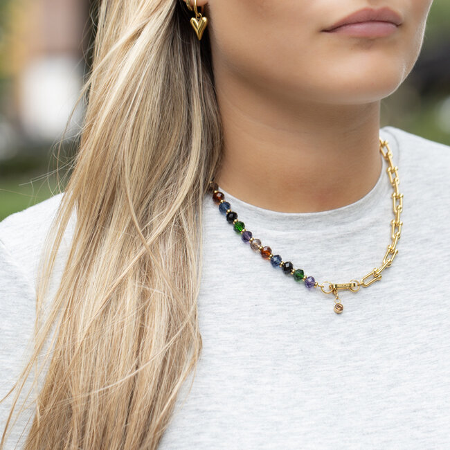 IXXXI Goud connect ketting warme kleuren
