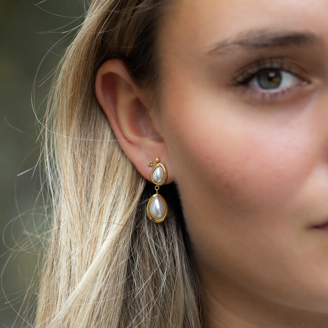 IXXXI Goud Parel oorbellen