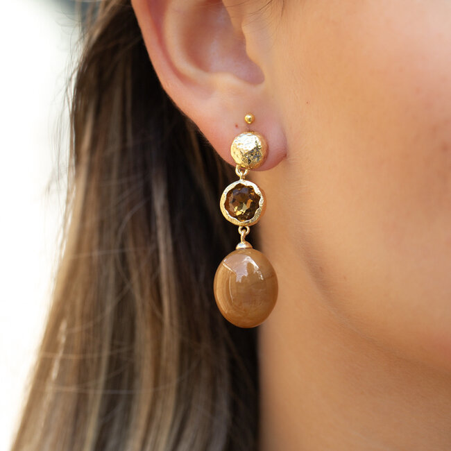 Biba Prachtige oorbellen met crystal steen