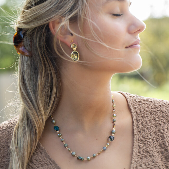 Naturel groene kralen ketting
