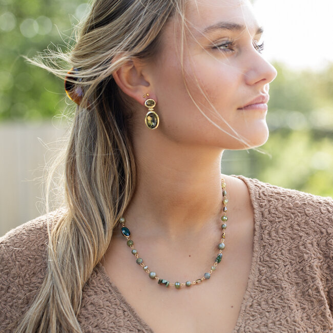 Naturel groene kralen ketting
