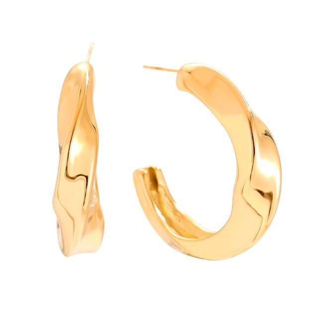 Beadle Tijdloze goudkleurige oorbellen