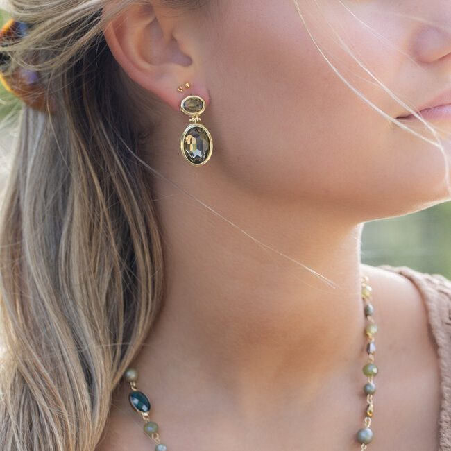 Biba Chique luxe crystal steen oorbellen