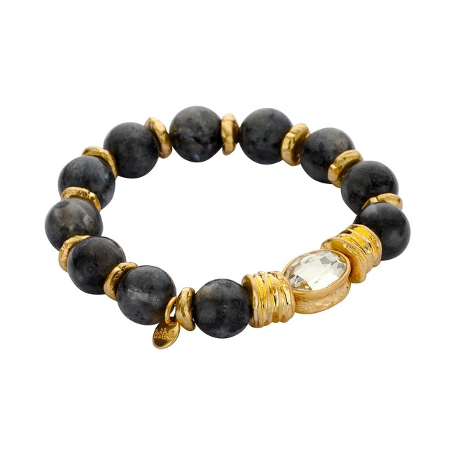 Biba Grote natuurstenen kralen armband