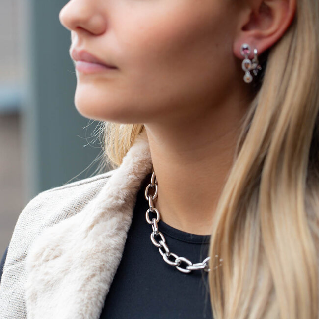 Stijlvolle tijdloze stoere zilver schakelketting