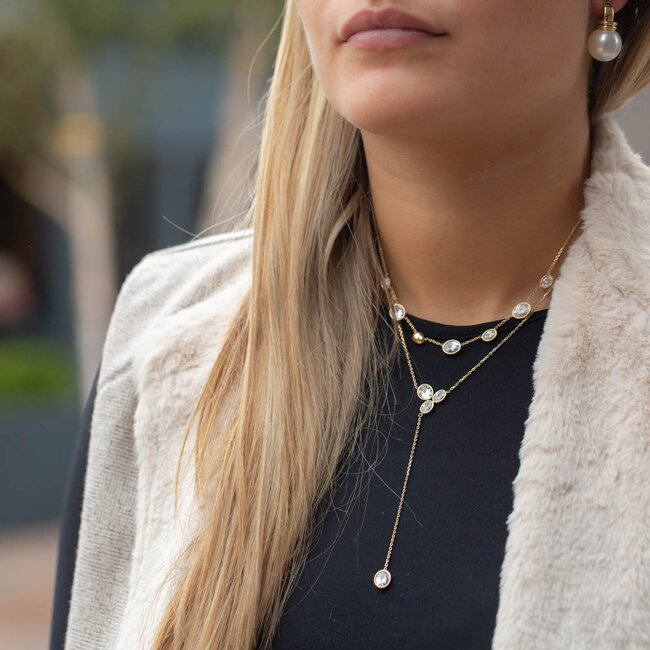 Ketting met glitter zirconia steentjes
