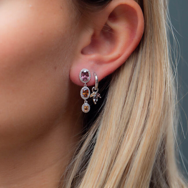 Echt zilver luxe oorbellen aubergine