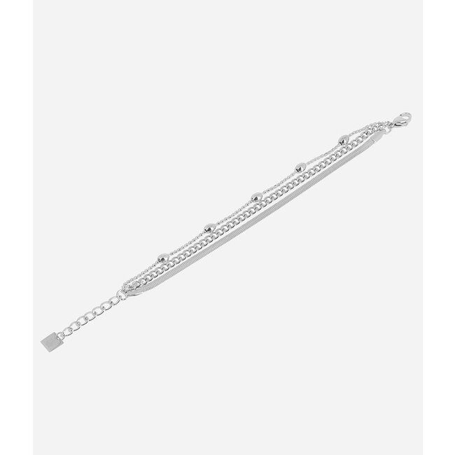 Stainless steel dubbele schakel armband