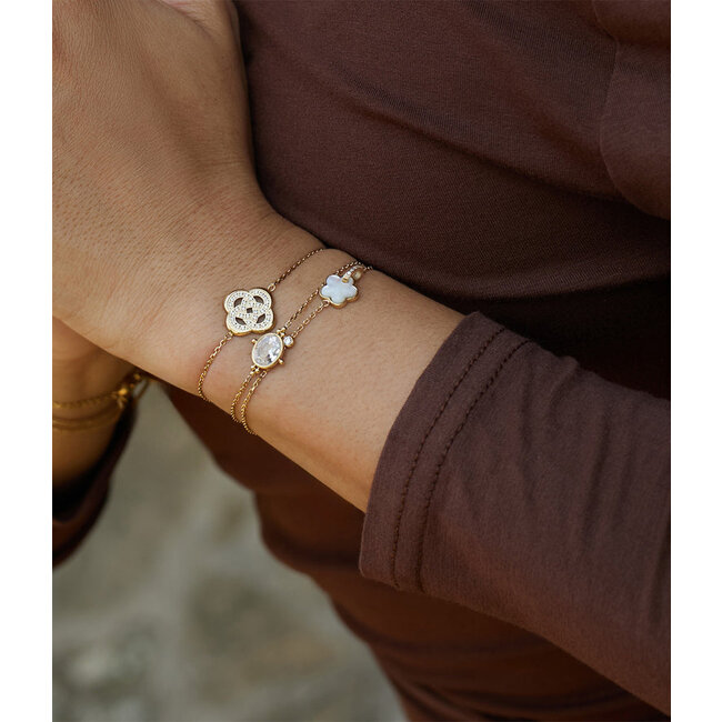 ZAG  Bijoux Subtiele sparkle gouden armband