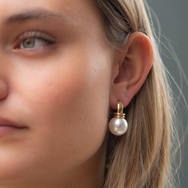 Classy luxe witte Parel oorbellen