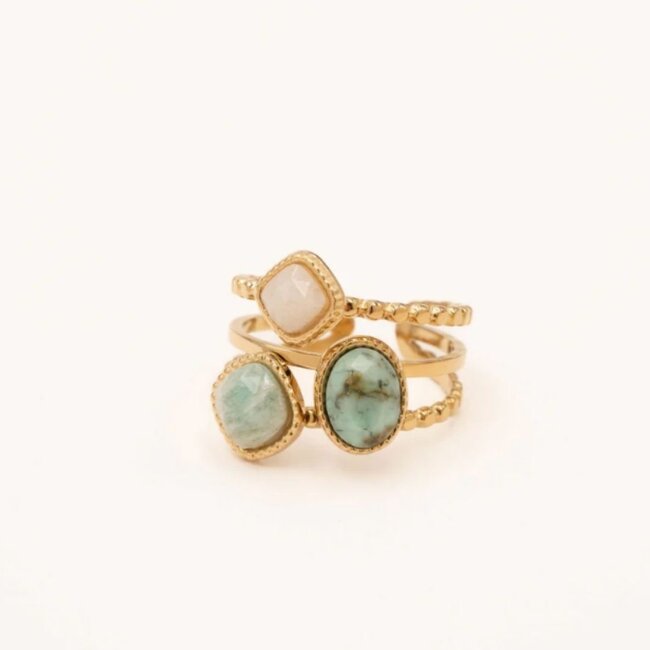 Magische natuursteen turuoise of quartz ringen