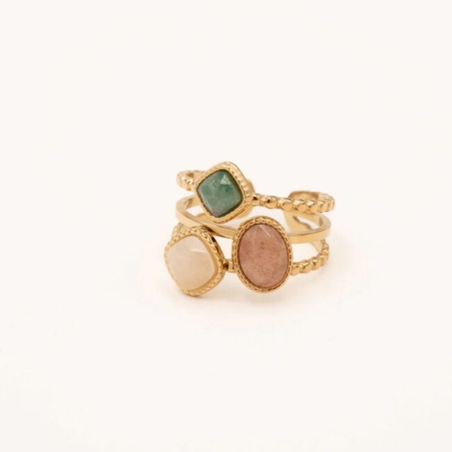 Magische natuursteen turuoise of quartz ringen