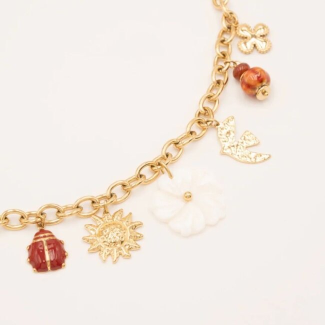 Bohm Paris Gedurfde statement schakelkettingen met bedels als zon hart en bloem