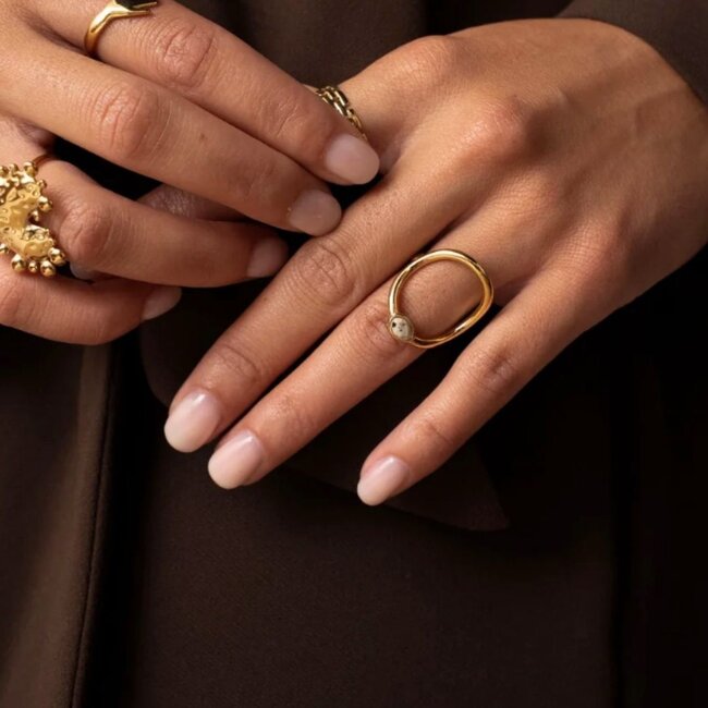 Bohm Paris Dalmatian Jasper grote open ronde ring