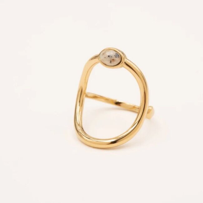 Bohm Paris Dalmatian Jasper grote open ronde ring