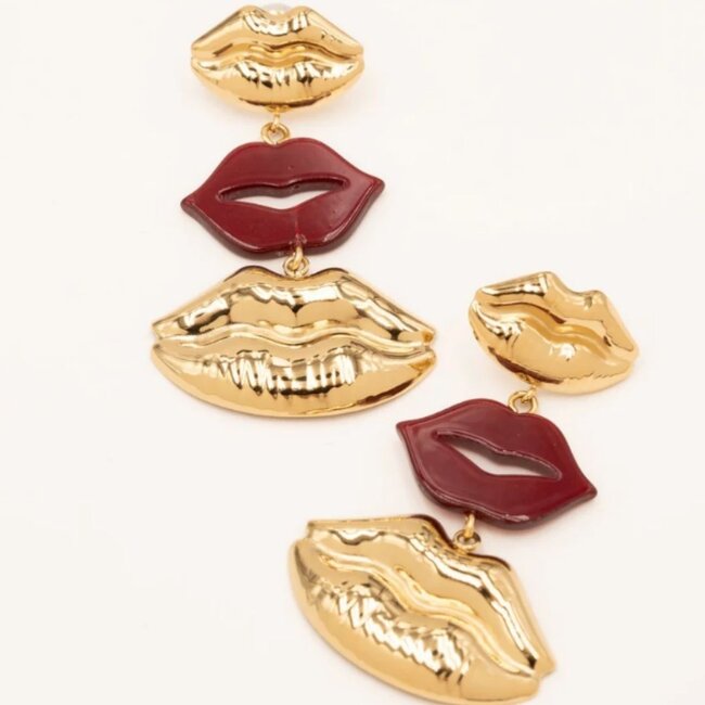 Bohm Paris Kiss en Glow lippen mond oorbellen