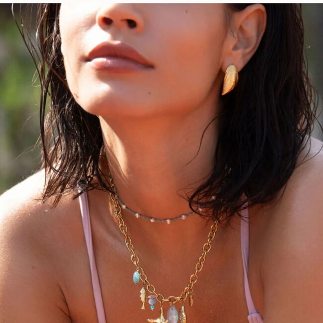 Bohm Paris Goud mossel oorbellen