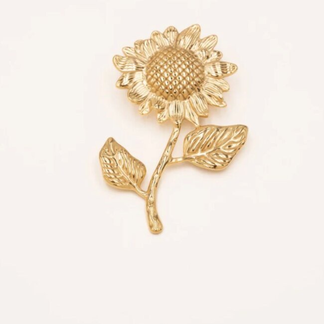Zonnebloem pin speld broche
