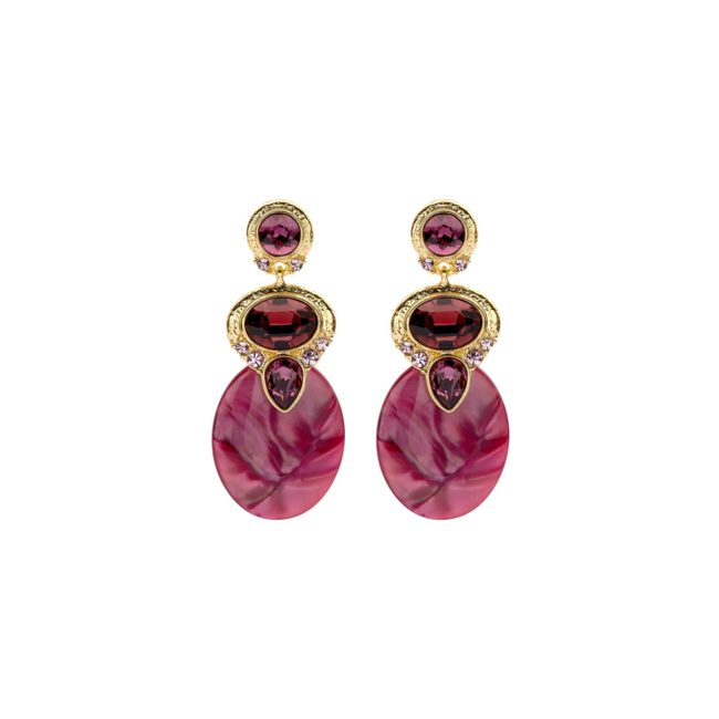Luxe Paarse crystal Biba oorbellen