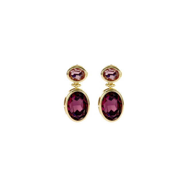 Chique luxe paarse crystal steen oorbellen