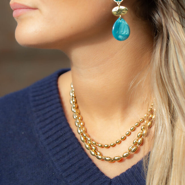 Trendy tijdloze driedubbele druppel ketting