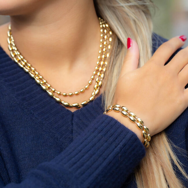 Trendy tijdloze driedubbele druppel ketting