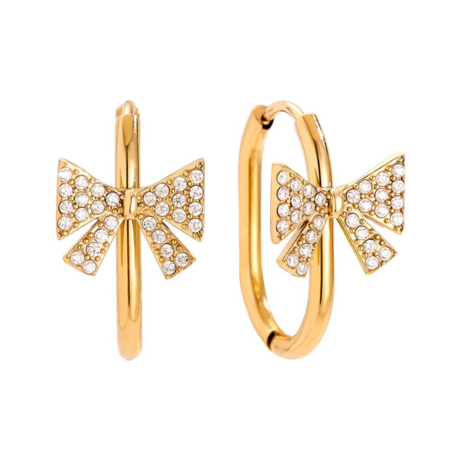 Beadle  Oorringen met crystal steentjes strik oorbellen