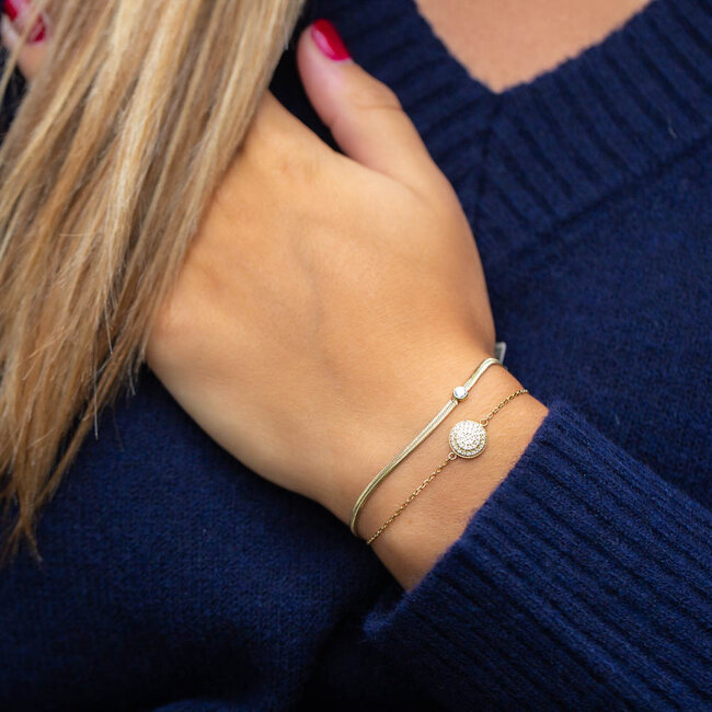 ZAG  Bijoux Schakelarmbandjes met zirconia glitter steentjes