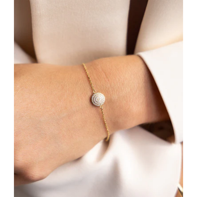 ZAG  Bijoux Schakelarmbandjes met zirconia glitter steentjes