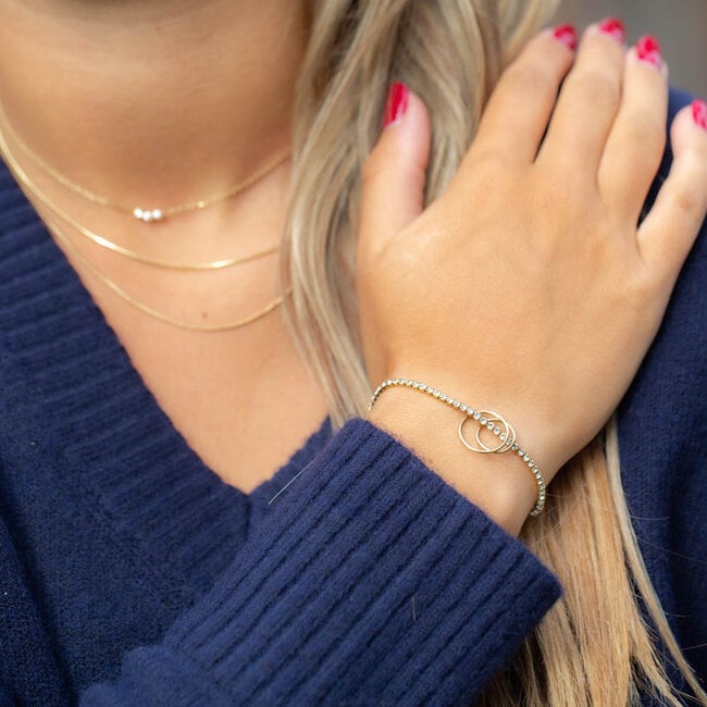 ZAG  Bijoux Subtiele sparkle glitter armband met verbinding