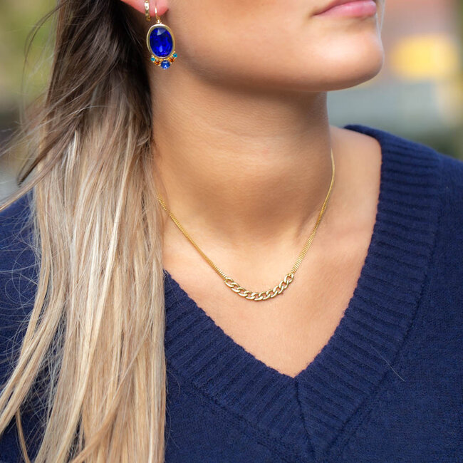 Stijlvolle schakelketting in goud kleur