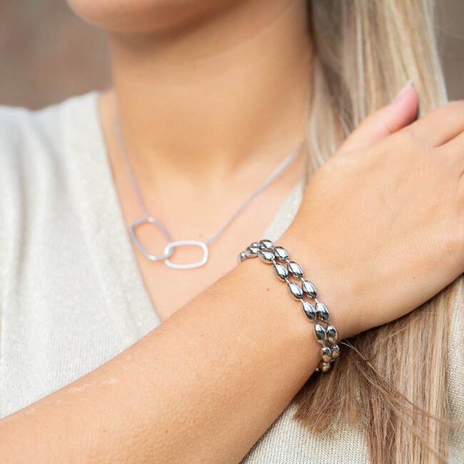 Stoere grovere Zilveren armband met schakels