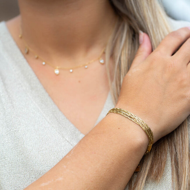 ZAG  Bijoux Armband met drie rijen bijzondere schakels