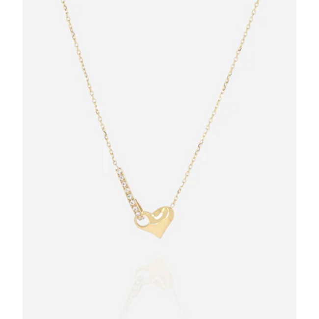 Ketting met hartje en subtiele glitters.