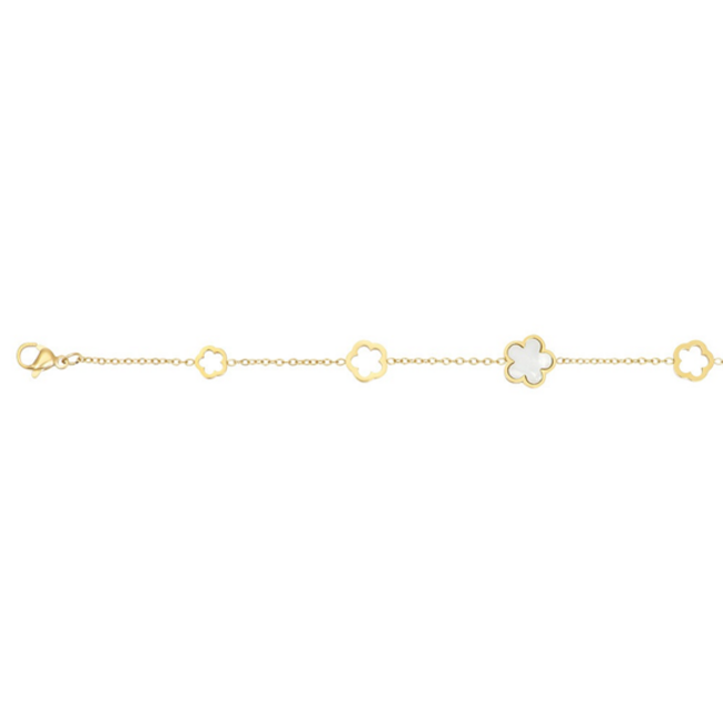 Armband goud met klavers of hart