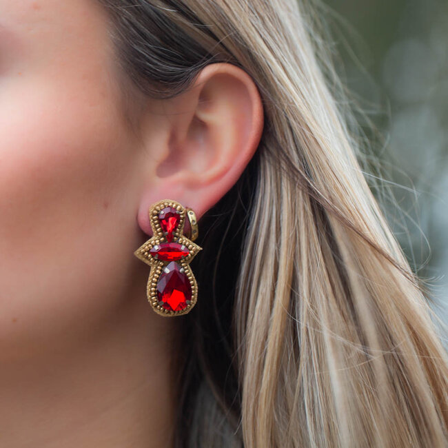 Biba Rode dramatische oorbellen