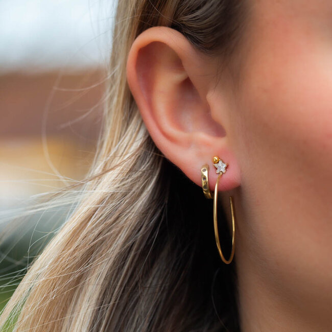 ZAG  Bijoux Oorbellen met crystal ster en fijne oorring