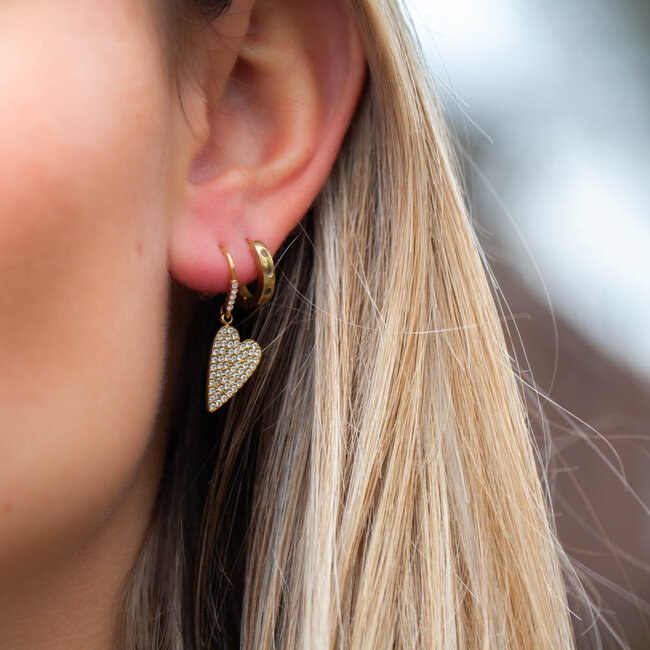 Day & Eve by Go Dutch Label Goud oorbellen met glitterhart