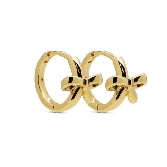 KARMA Goldplated oorbellen met strikje