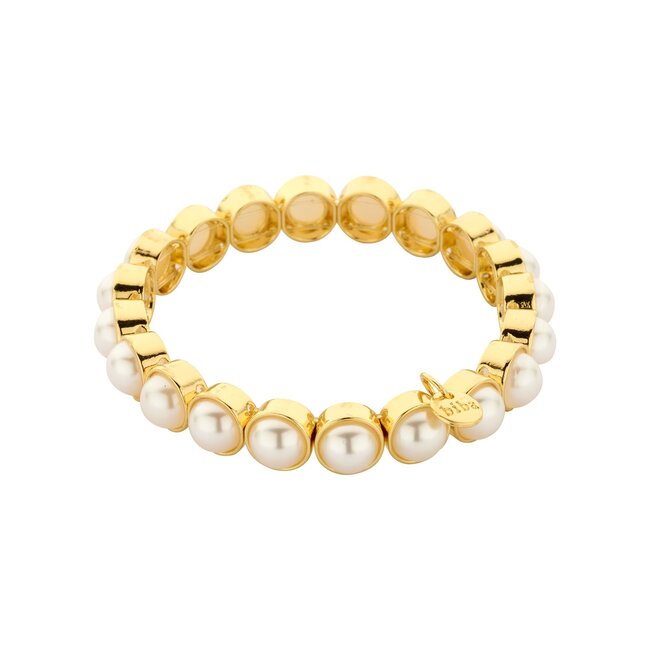 Biba Parelarmband op elastiek met witte parels