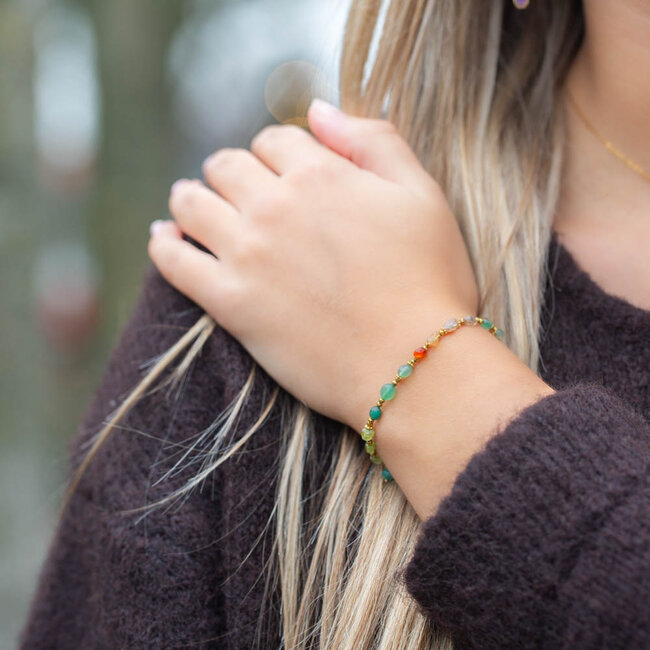 Beadle Kleurrijke natuursteen armbandje