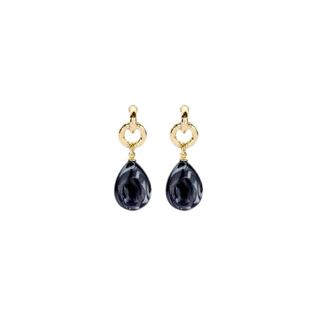 Biba Basic beauty grijs zwart gemeleerde tijdloze oorbellen