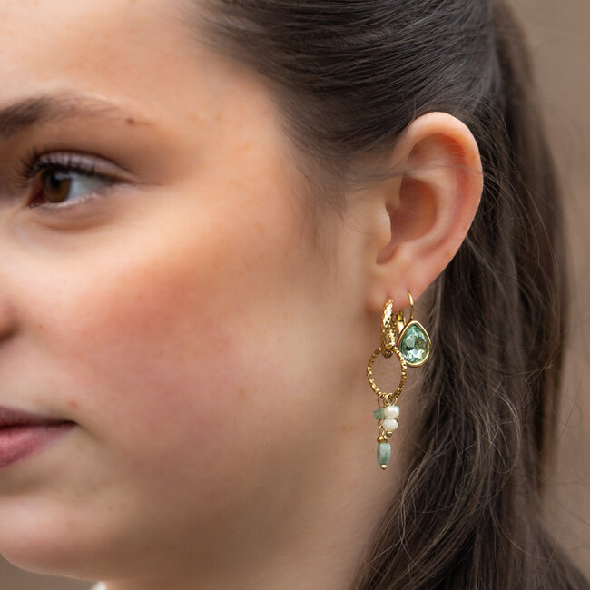 Day & Eve by Go Dutch Label Goud mint oorbellen met kralen bedels of druppel