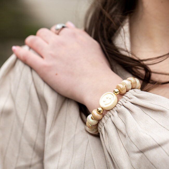 Armband donut smiley, hartjes of bangle
