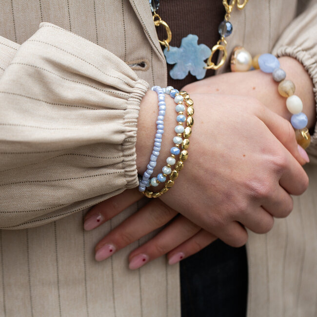 Biba Lichtblauwe driedubbele of grotere Armband