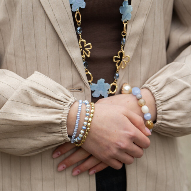 Biba Lichtblauwe driedubbele of grotere Armband