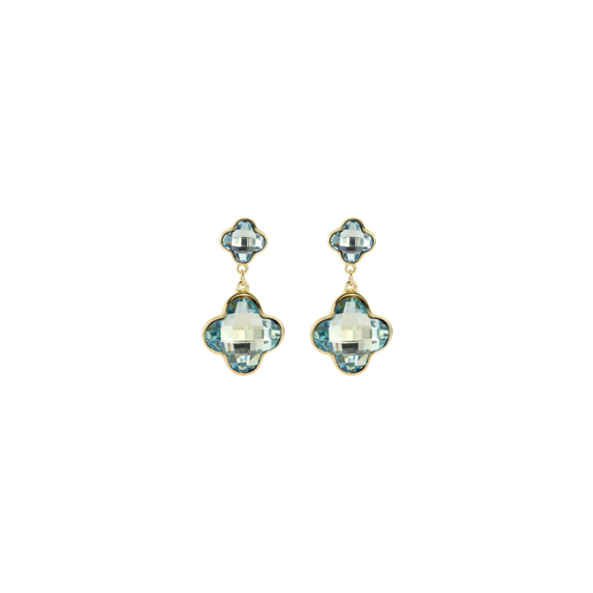 Biba Mint groene crystal klaver oorbellen