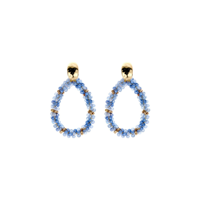 Biba Lichtblauwe druppel oorbellen